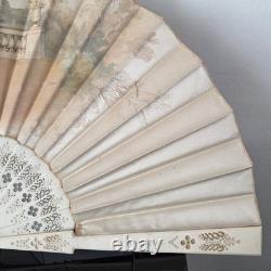 EVENTAIL Signé Lauronce Napoléon III Décor Incroyable Merveilleuse XIXè HAND FAN