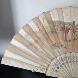 EVENTAIL Signé Lauronce Napoléon III Décor Incroyable Merveilleuse XIXè HAND FAN