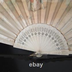 EVENTAIL Signé Lauronce Napoléon III Décor Incroyable Merveilleuse XIXè HAND FAN