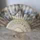 Eventail Xix&egrave; D&eacute;cor Peint Romantique Napol&eacute;on Iii Avec Pompon Hand Fan