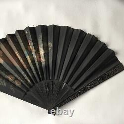 EVENTAIL XIXè Napoléon III Décor Peint Signé PL 1889 VENTAGLIO Hand FAN 19thC