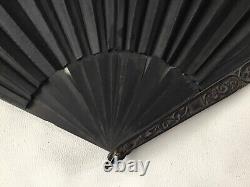 EVENTAIL XIXè Napoléon III Décor Peint Signé PL 1889 VENTAGLIO Hand FAN 19thC