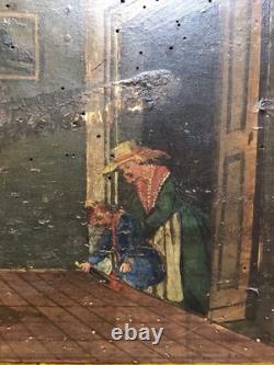 EX VOTO ITALIE TABLEAU ANCIEN HUILE XIX 19eme IMAGERIE ART POPULAIRE NAÏF