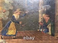 EX VOTO ITALIE TABLEAU ANCIEN HUILE XIX 19eme IMAGERIE ART POPULAIRE NAÏF