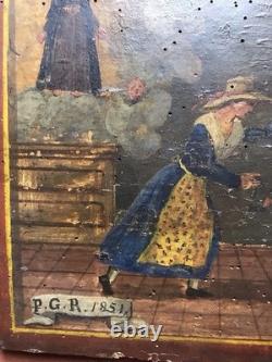 EX VOTO ITALIE TABLEAU ANCIEN HUILE XIX 19eme IMAGERIE ART POPULAIRE NAÏF
