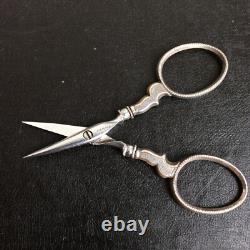 Ecrin Couture Ancien XIXè Argent Ciseaux Dés Napoleon III 19thC