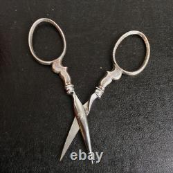 Ecrin Couture Ancien XIXè Argent Ciseaux Dés Napoleon III 19thC