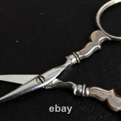 Ecrin Couture Ancien XIXè Argent Ciseaux Dés Napoleon III 19thC