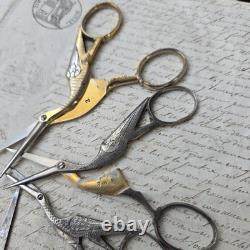 Ecrin Pour Ciseaux de Couture 4 Paires Oiseau en Cuir XIXè Napoléon III