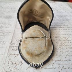 Ecrin Sabot Fontana Palais Royal Ancien XIXè Cuir pour Broche Jewel Case 19thC