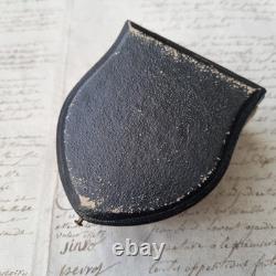 Ecrin Sabot Fontana Palais Royal Ancien XIXè Cuir pour Broche Jewel Case 19thC