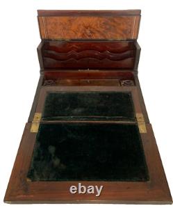 Ecritoire Napoléon III en marquetrerie et loupe de thuya XIX siècle