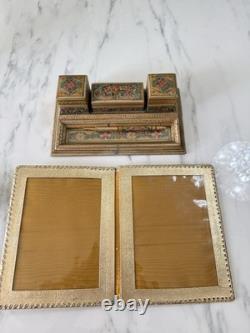 Ecritoire Plumier Buvard Papier Mâché Cachemire Inde XIXe Napoléon III Antique