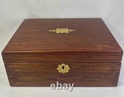 Écritoire de voyage en boîte XIXe Napoléon III acajou tiroirs secrets coffret