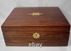 Écritoire de voyage en boîte XIXe Napoléon III acajou tiroirs secrets coffret