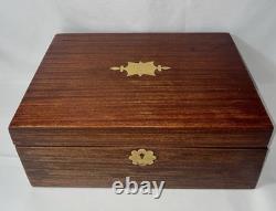 Écritoire de voyage en boîte XIXe Napoléon III acajou tiroirs secrets coffret