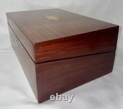 Écritoire de voyage en boîte XIXe Napoléon III acajou tiroirs secrets coffret