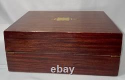 Écritoire de voyage en boîte XIXe Napoléon III acajou tiroirs secrets coffret