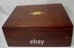 Écritoire de voyage en boîte XIXe Napoléon III acajou tiroirs secrets coffret