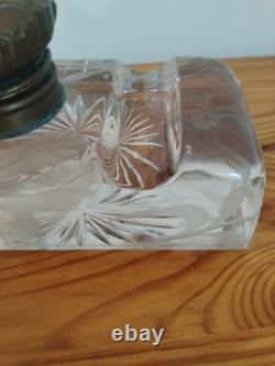 Encrier Cristal Bronze Napoleon III Empire Art Nouveau XIX Baccarat