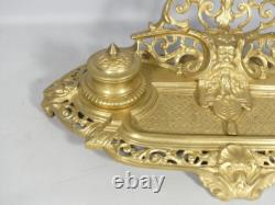 Encrier Napoléon III en bronze doré, époque XIX ème