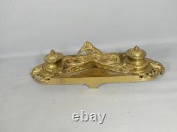 Encrier Napoléon III en bronze doré, époque XIX ème