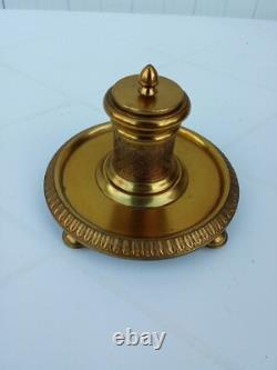 Encrier Style Empire En Bronze Doré Époque Napoléon III XIXe