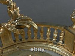 Encrier en bronze ciselé doré au mercure XIXe Napoléon III décor balustrade
