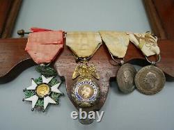 Ensemble de médailles Napoléon III, Chine, Mexique, Légion d'honneur, Cadre, XIX