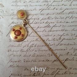 Epingle Corail Pomponne Ancienne Milieu XIXè Napoléon III Victorian Pin 19thC