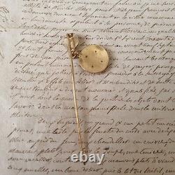 Epingle Corail Pomponne Ancienne Milieu XIXè Napoléon III Victorian Pin 19thC