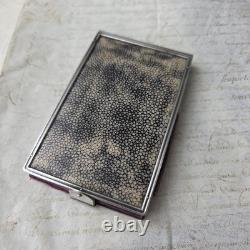 Etui Cartes Galuchat XIXè Monture Argent Réal Passage Choiseul Napoléon III