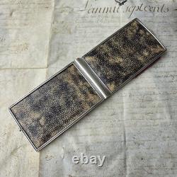 Etui Cartes Galuchat XIXè Monture Argent Réal Passage Choiseul Napoléon III