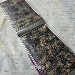 Etui Cartes Galuchat XIXè Monture Argent Réal Passage Choiseul Napoléon III