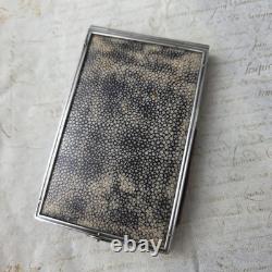 Etui Cartes Galuchat XIXè Monture Argent Réal Passage Choiseul Napoléon III
