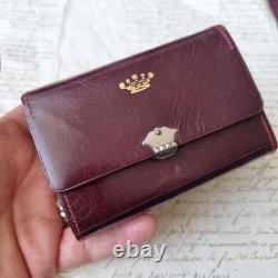 Etui Couture Complet Couronne Vicomtale Cuir XIXè Carnet Crayon et Porte Monnaie