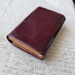 Etui Couture Complet Couronne Vicomtale Cuir XIXè Carnet Crayon et Porte Monnaie