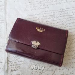 Etui Couture Complet Couronne Vicomtale Cuir XIXè Carnet Crayon et Porte Monnaie