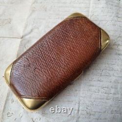 Etui Cuir Fenoux NAPOLEON III XIXè Victorian Leather Embroidery Cigar Case 19thC