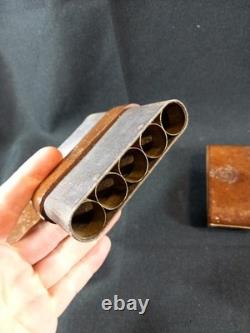 Etui à Cigares Vintage XIXe Napoléon III Breveté SGDG Objet Fumeur Maroquinerie