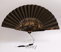 Éventail Laque de Chine XIXe Chinese Lacquer Fan