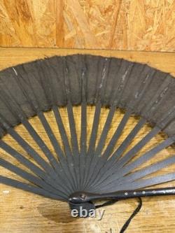 Éventail de Bal Napoléon III Tulle Noir & Sequins XIXe