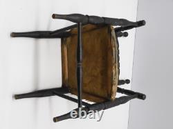 - FAUTEUIL de POUPEE XIXe NAPOLEON III BOIS NOIRCI Tissu origine sorti grenier D