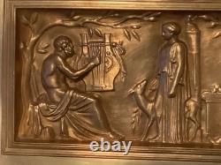 Ferdinand Levillain & Barbedienne, Plat en bronze XIXe, dorure médaille