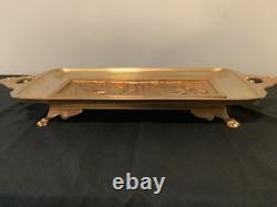 Ferdinand Levillain & Barbedienne, Plat en bronze XIXe, dorure médaille