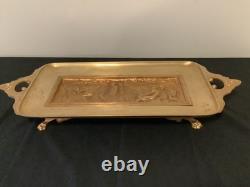 Ferdinand Levillain & Barbedienne, Plat en bronze XIXe, dorure médaille