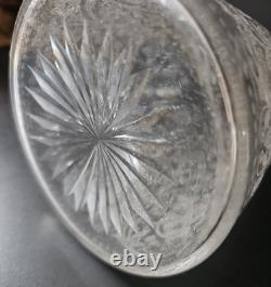 Fin XIXe début XX Superbe Carafe Pichet Aiguière Cristal Gravé Tête FAUNE Taillé