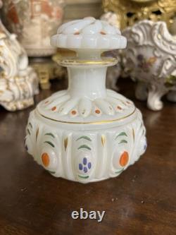 Flacon Opaline Peinte Fin XIXe Napoleon III