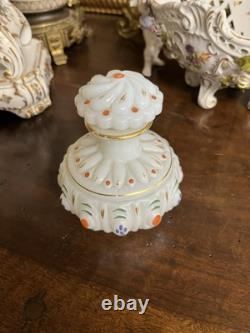 Flacon Opaline Peinte Fin XIXe Napoleon III