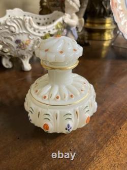 Flacon Opaline Peinte Fin XIXe Napoleon III